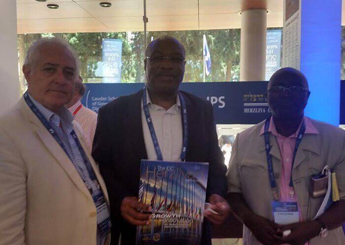 At the Herzliya Conference with the Kenyan Ambassador and his colleague